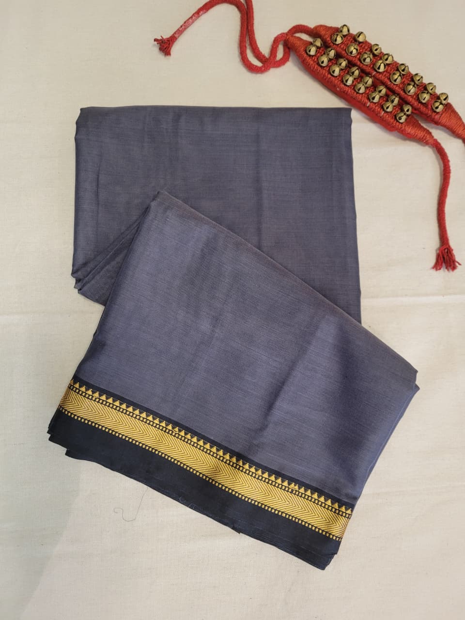 Gray Narayanpet Cotton Saree