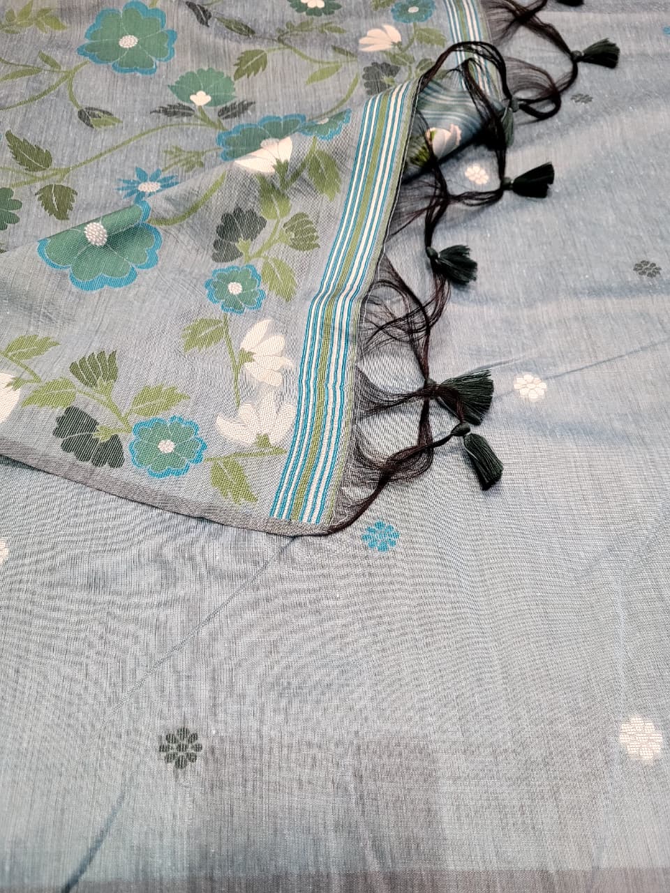 Teal2 Isha3 Cotton saree