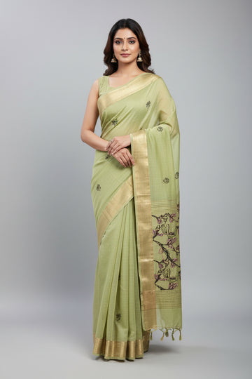 Olive Isha Cotton saree
