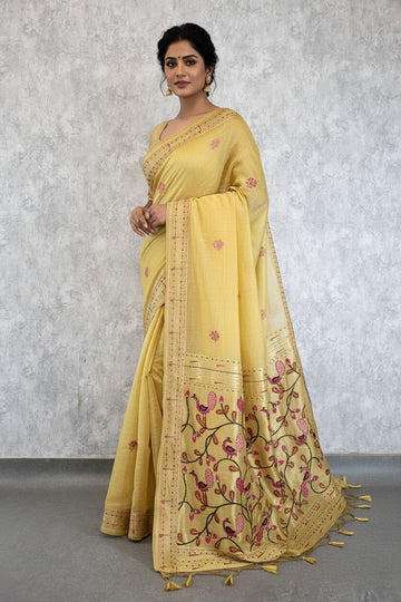Yellow Isha Cotton saree
