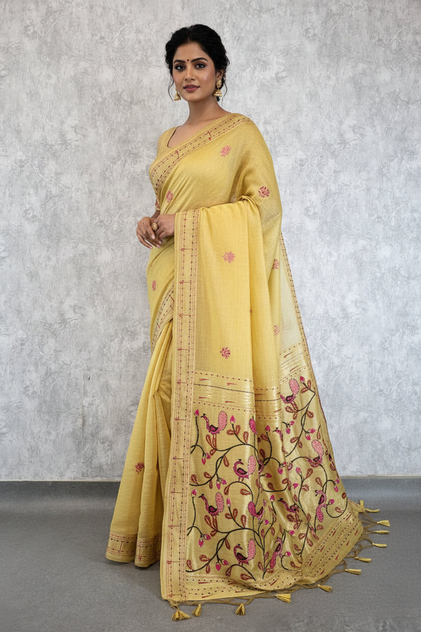 Yellow Isha Cotton saree