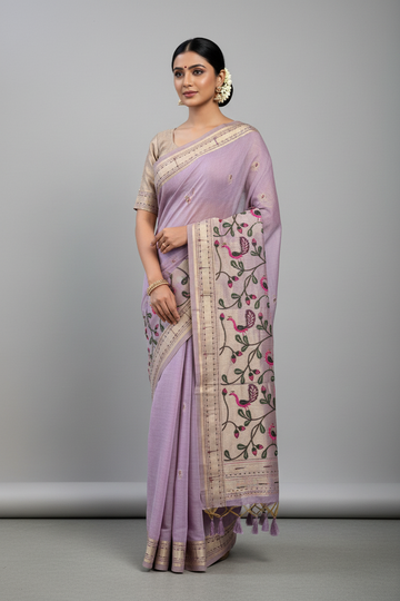 Lavender Isha Cotton saree