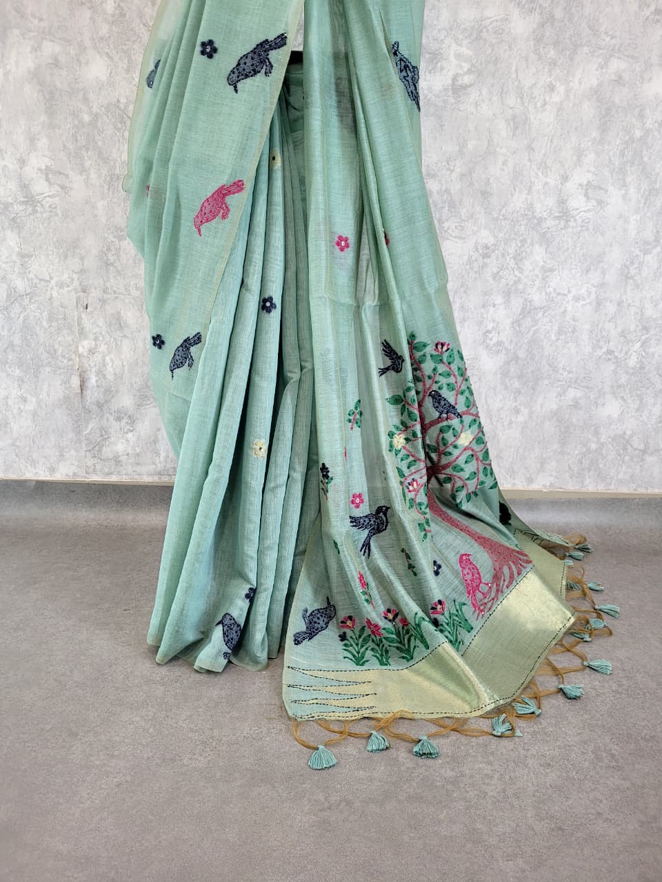 Blue Isha Cotton saree