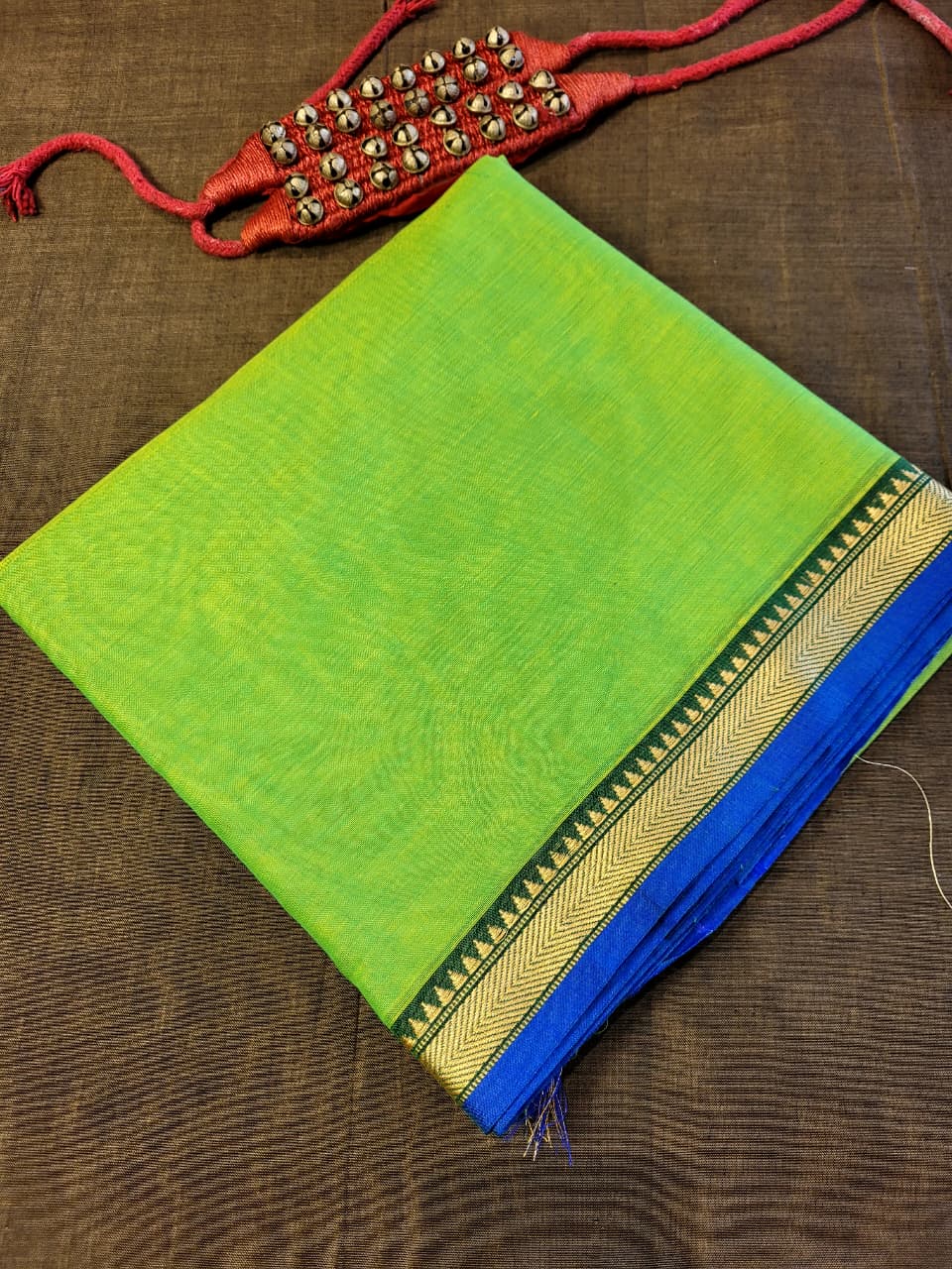 Green  Narayanpet Cotton Saree