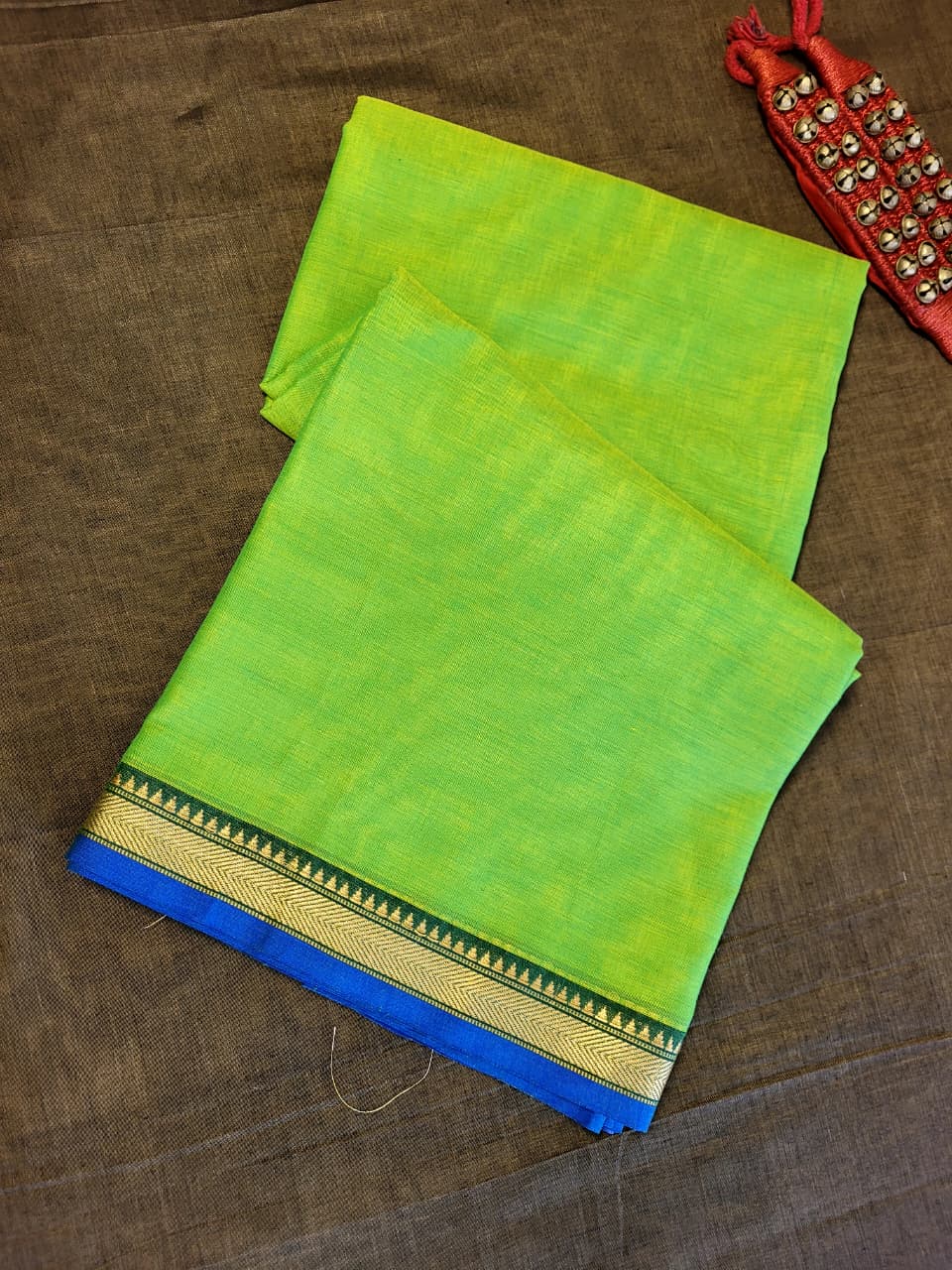 Green  Narayanpet Cotton Saree