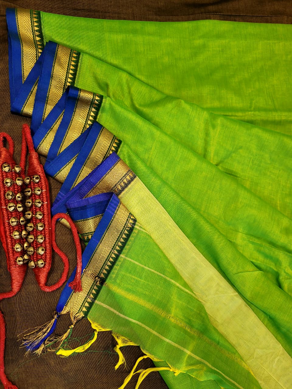 Green  Narayanpet Cotton Saree