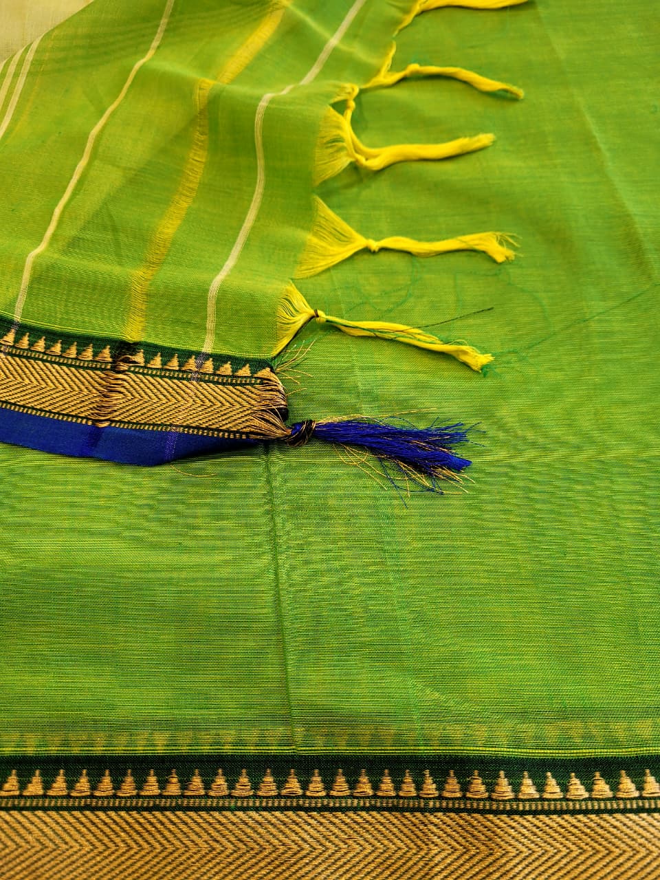 Green  Narayanpet Cotton Saree