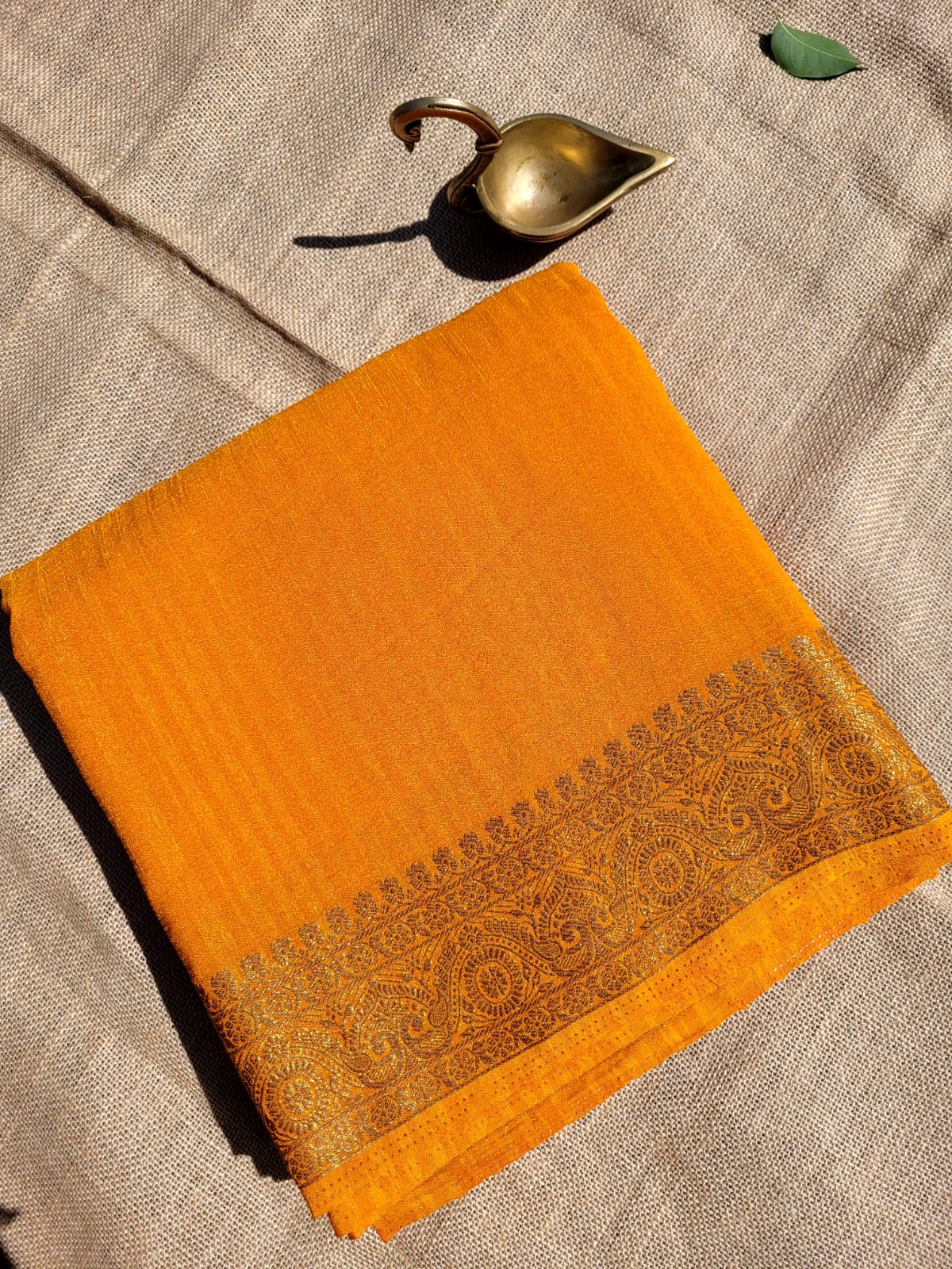 Orange Riva Semi Georgette Saree