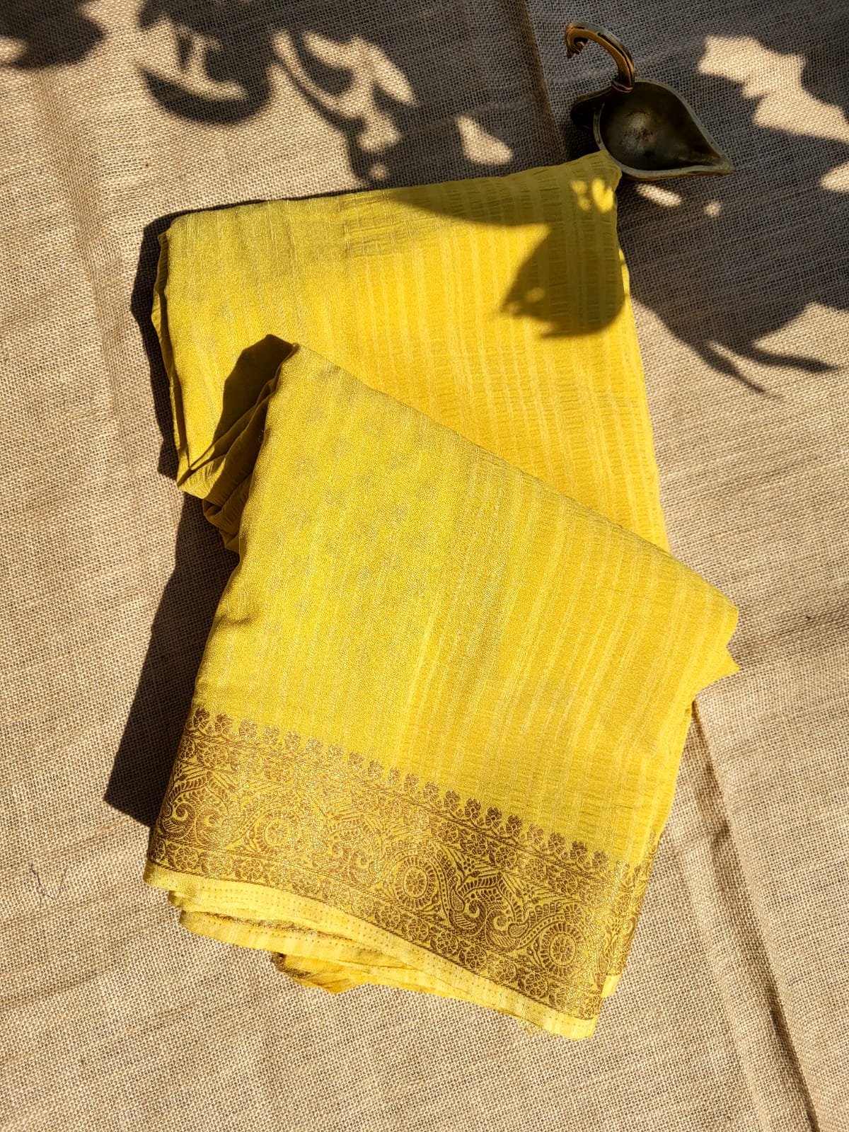 Yellow Riva Semi Georgette Saree