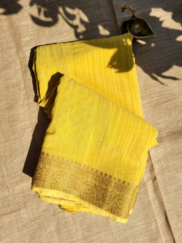 Yellow Riva Semi Georgette Saree