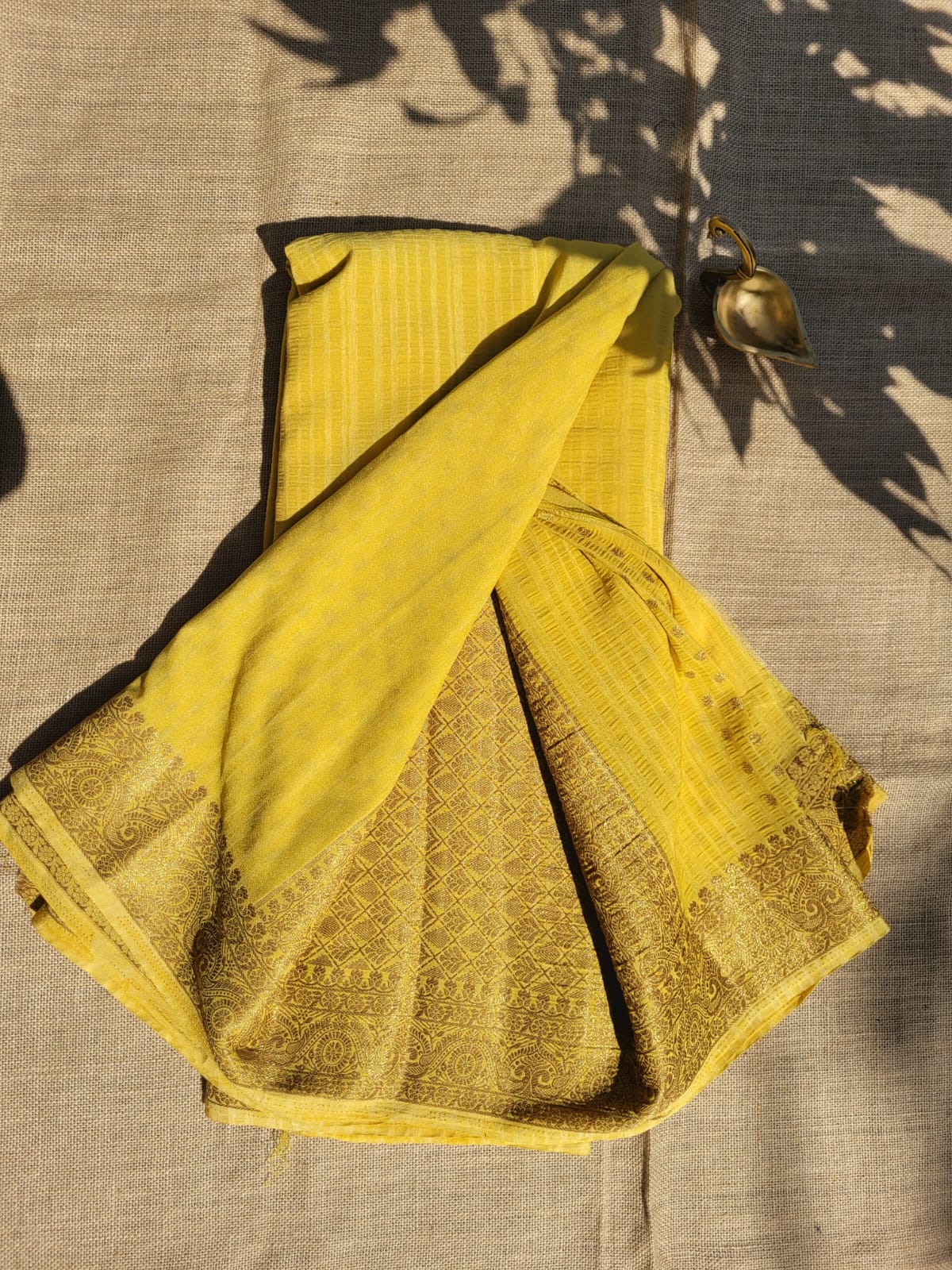 Yellow Riva Semi Georgette Saree