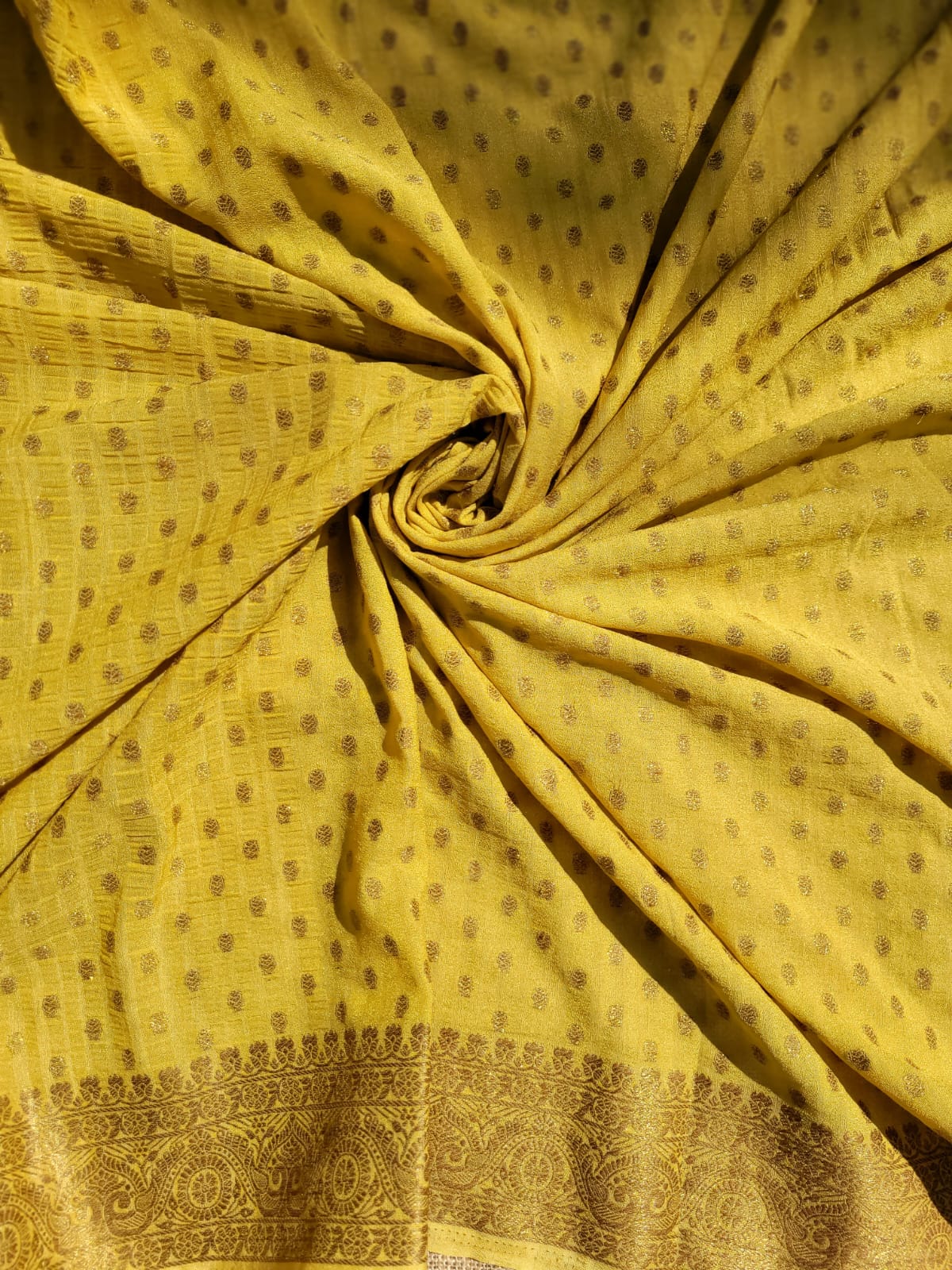 Yellow Riva Semi Georgette Saree