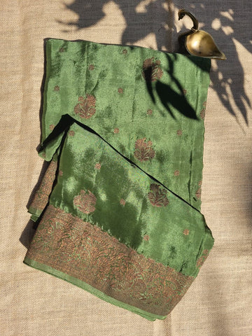 Olive green Riddhi Crepe Saree