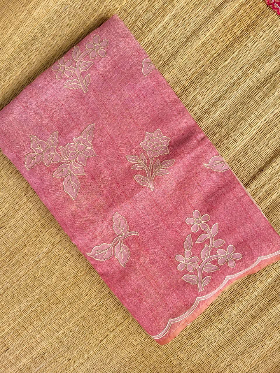Pink Ishani  Linen Tissue saree