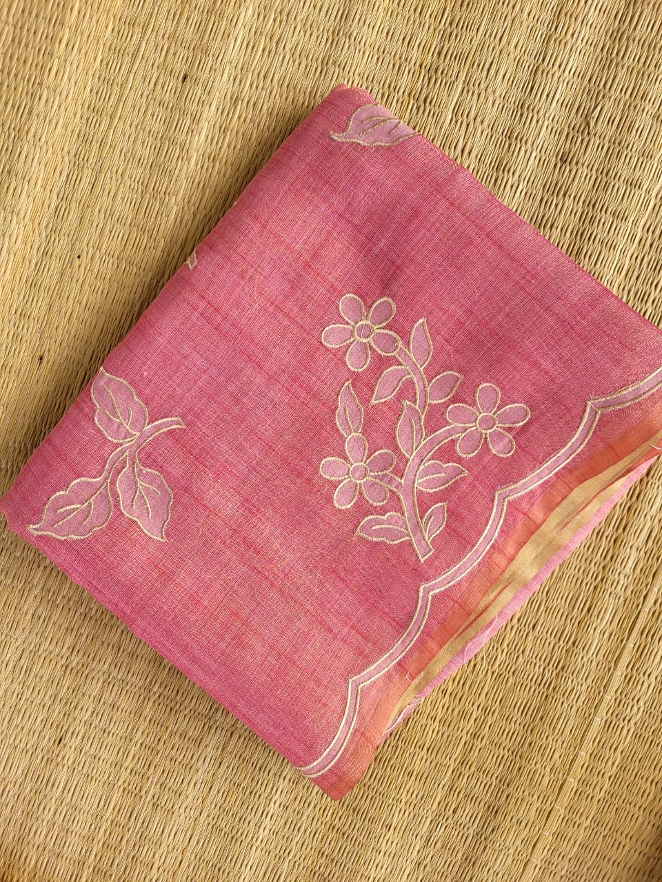Pink Ishani  Linen Tissue saree