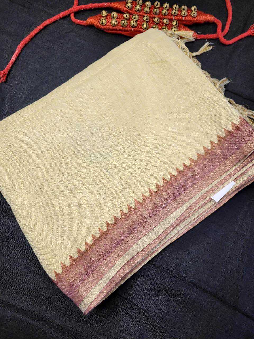 Purple Lavina Linen Saree