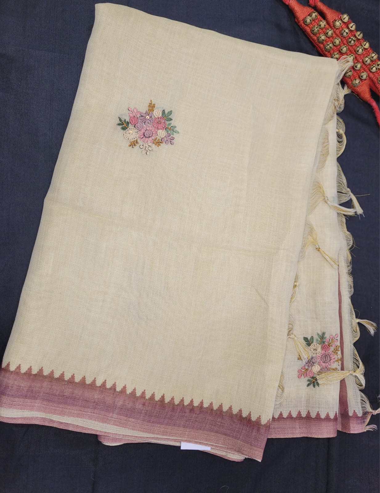 Purple Lavina Linen Saree