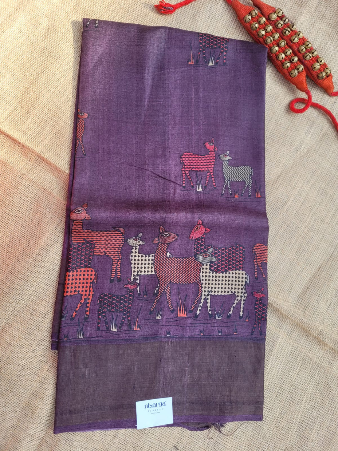 Purple Reet Pure Tussar Saree
