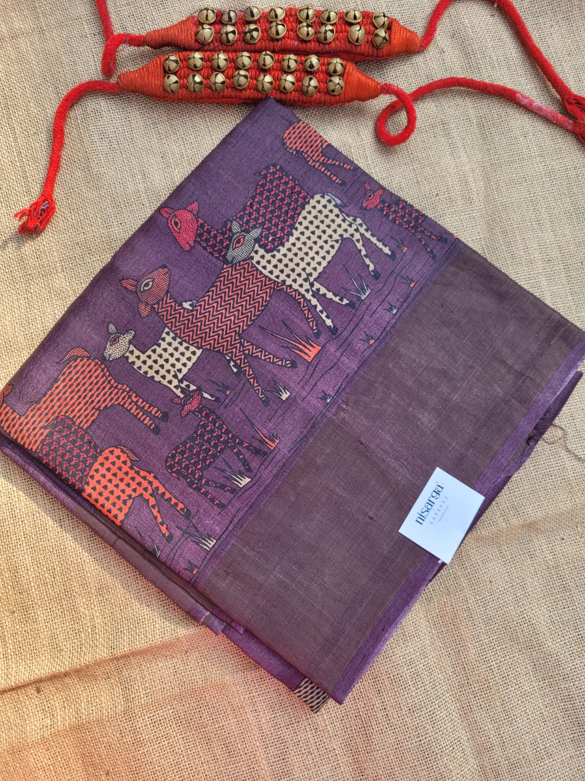 Purple Reet Pure Tussar Saree