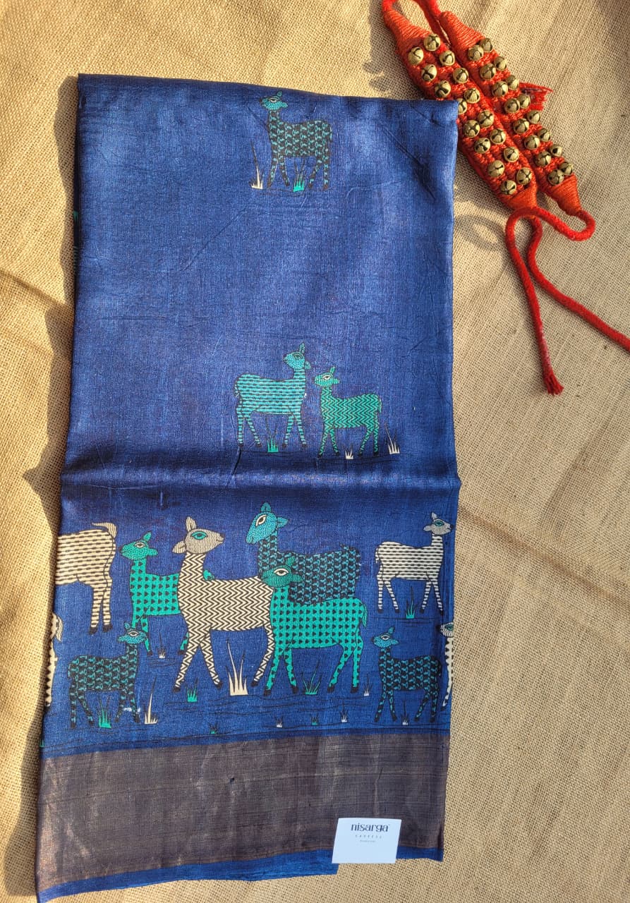 Blue Reet Pure Tussar Saree