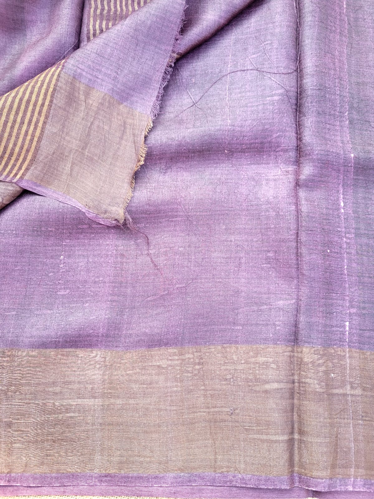 Purple Reet Pure Tussar Saree
