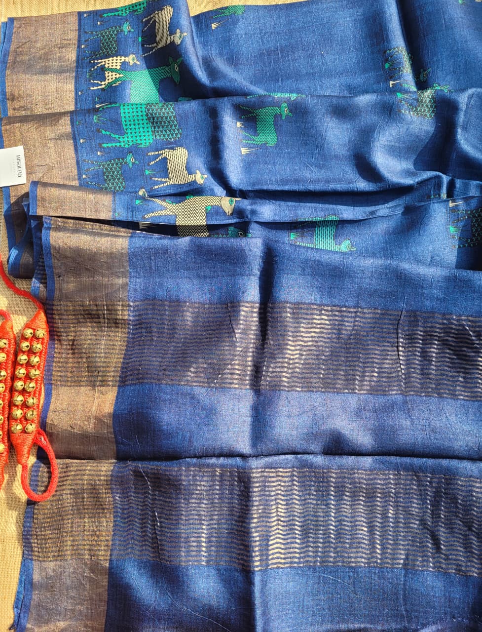 Blue Reet Pure Tussar Saree
