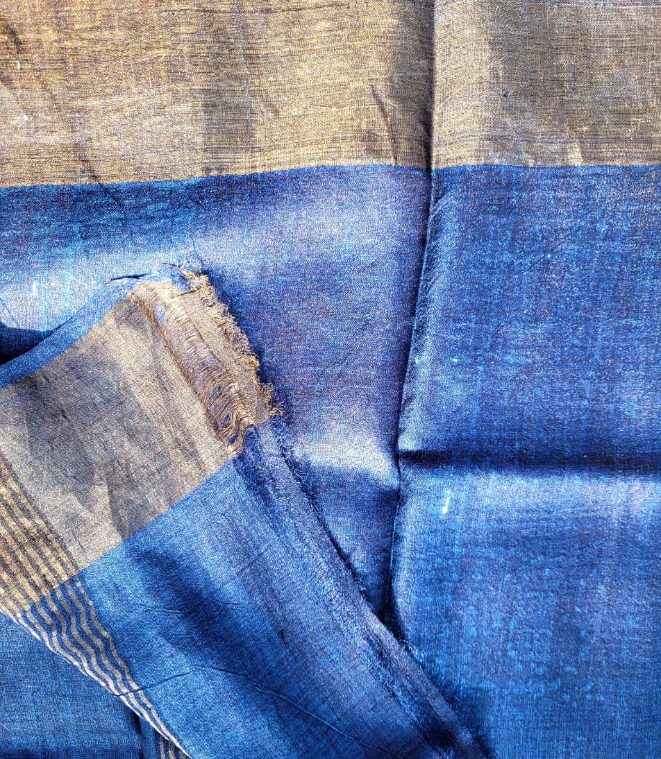 Blue Reet Pure Tussar Saree