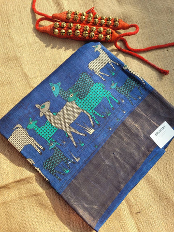 Blue Reet Pure Tussar Saree
