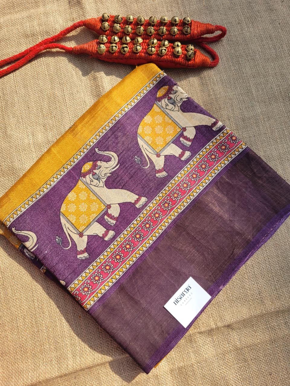 Yellow Reet Pure Tussar Saree