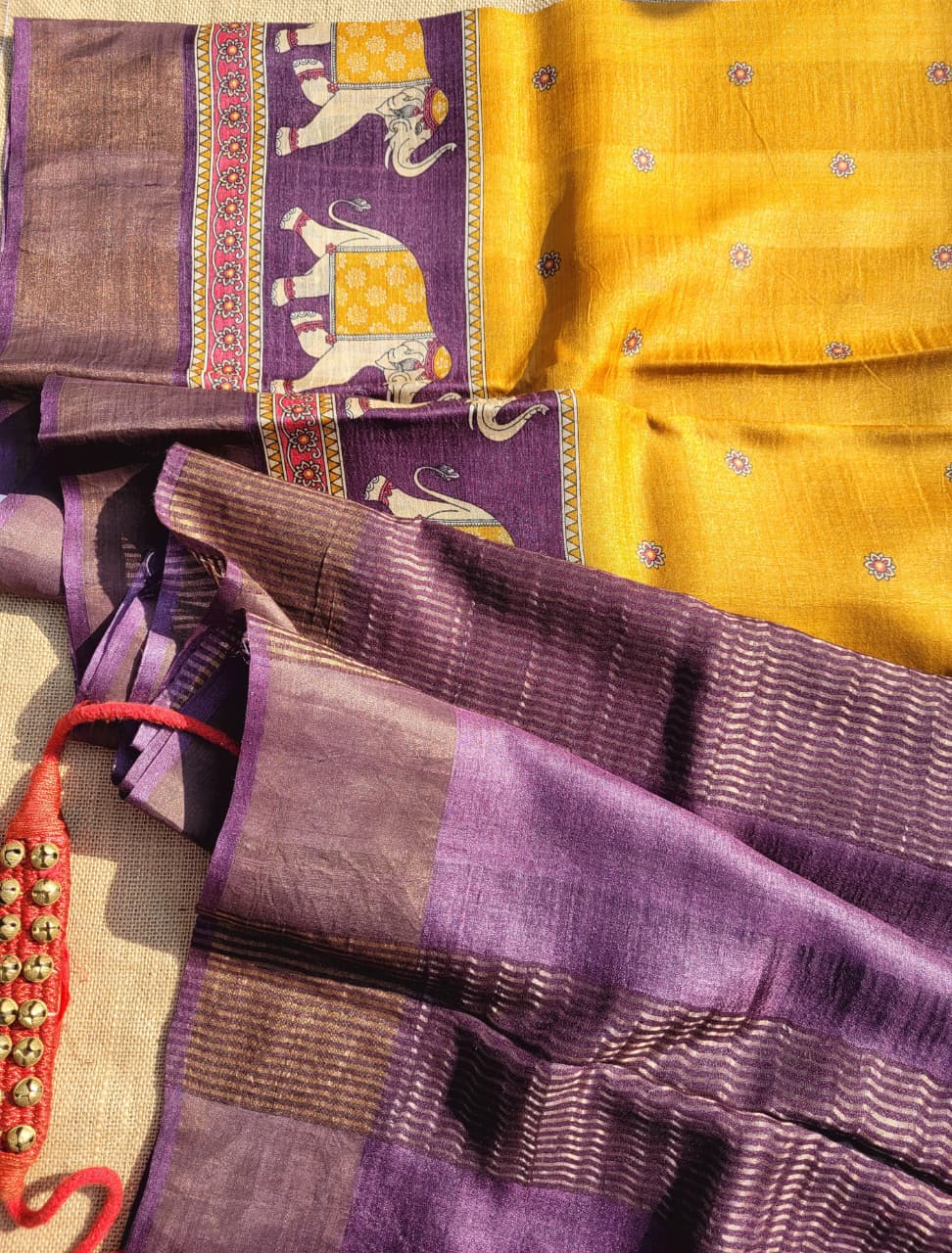 Yellow Reet Pure Tussar Saree