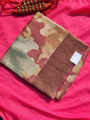 Rust Reet Pure Tussar Saree
