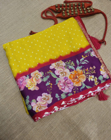 Yellow Madhu ModalSilk Saree
