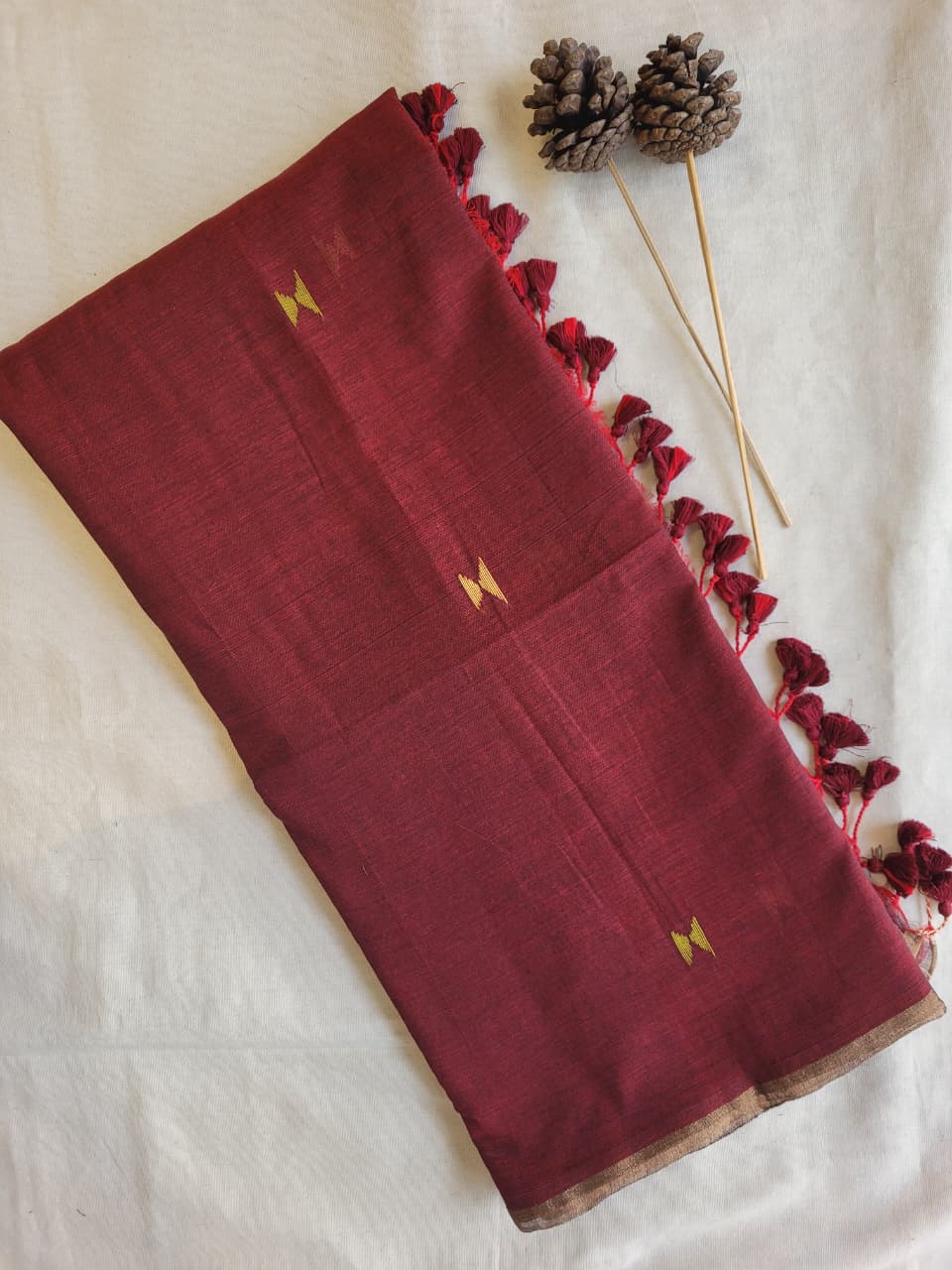 Rust Mira Mul Saree