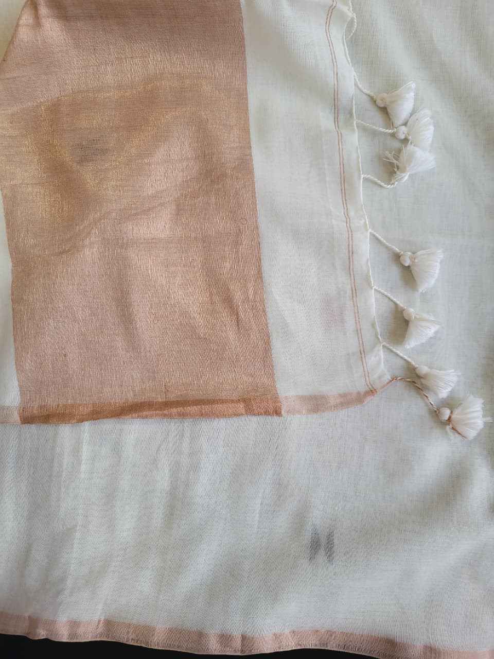 White Mira Mul Saree