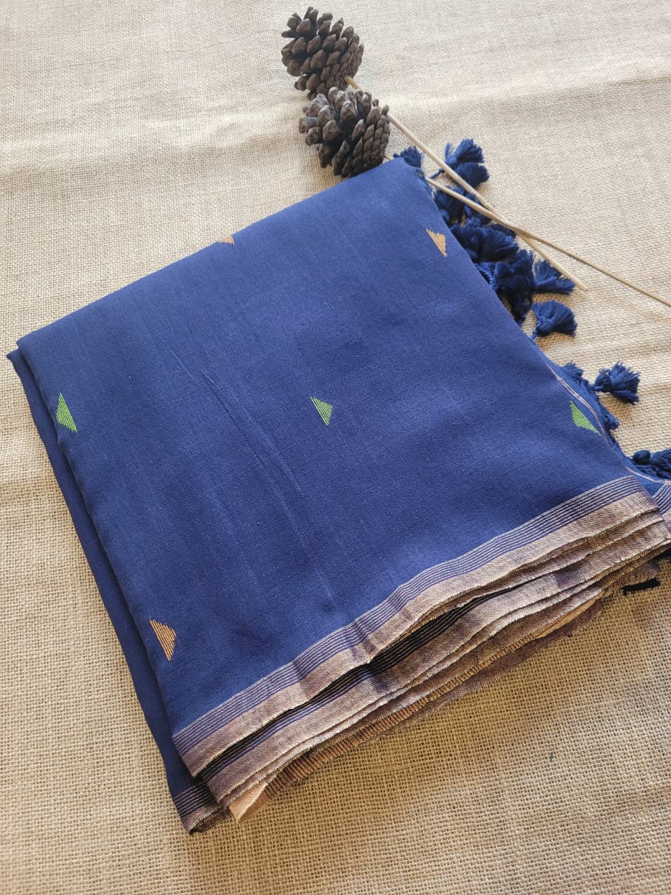Indigo Meet Mul Saree
