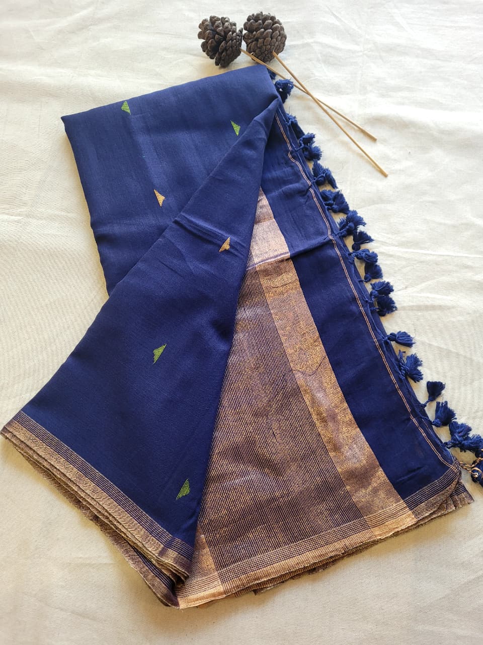 Indigo Meet Mul Saree