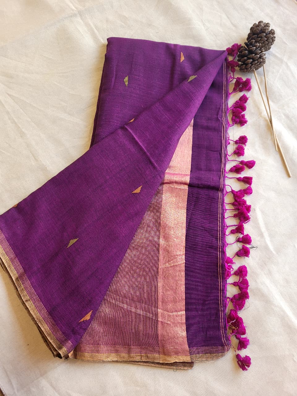 Purple Meet Mul Saree