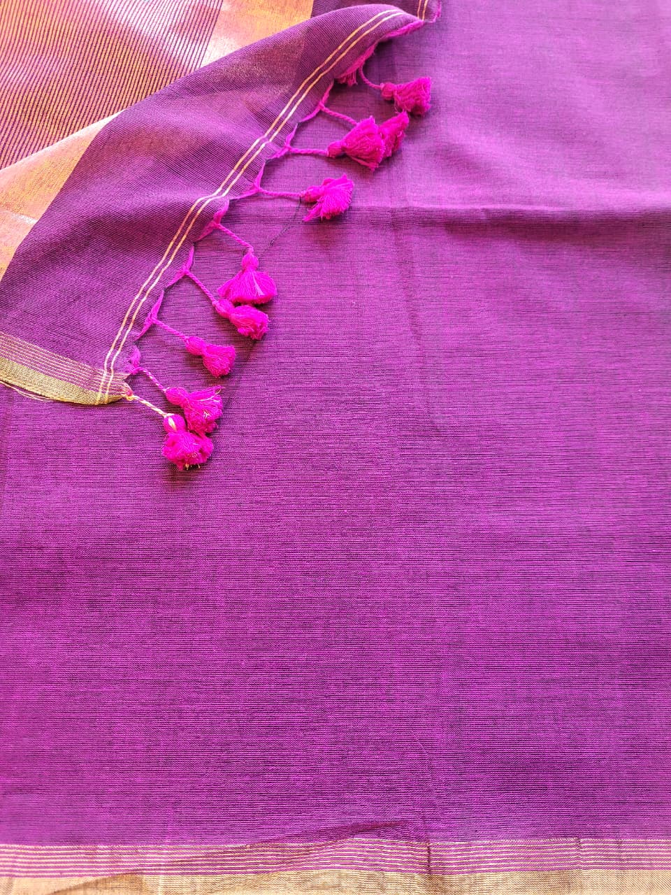 Purple Meet Mul Saree