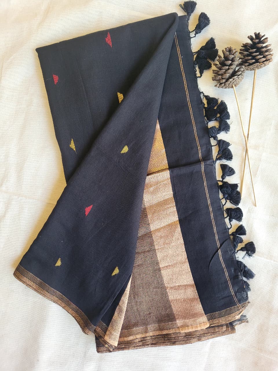 Black Meet Mul Saree