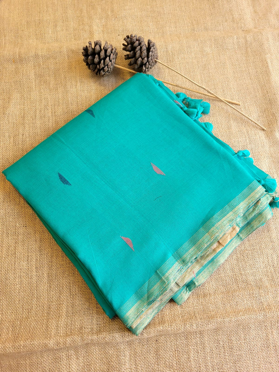Blue Meet Mul Saree