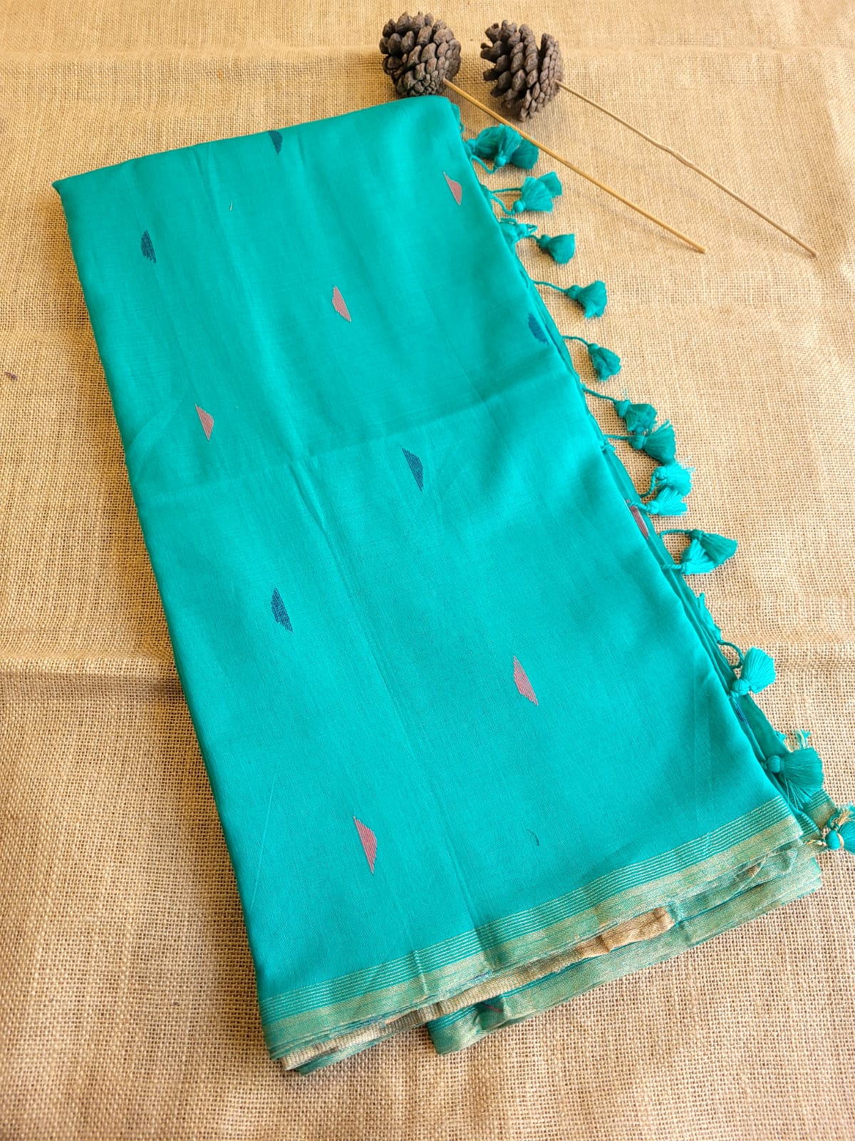 Blue Meet Mul Saree