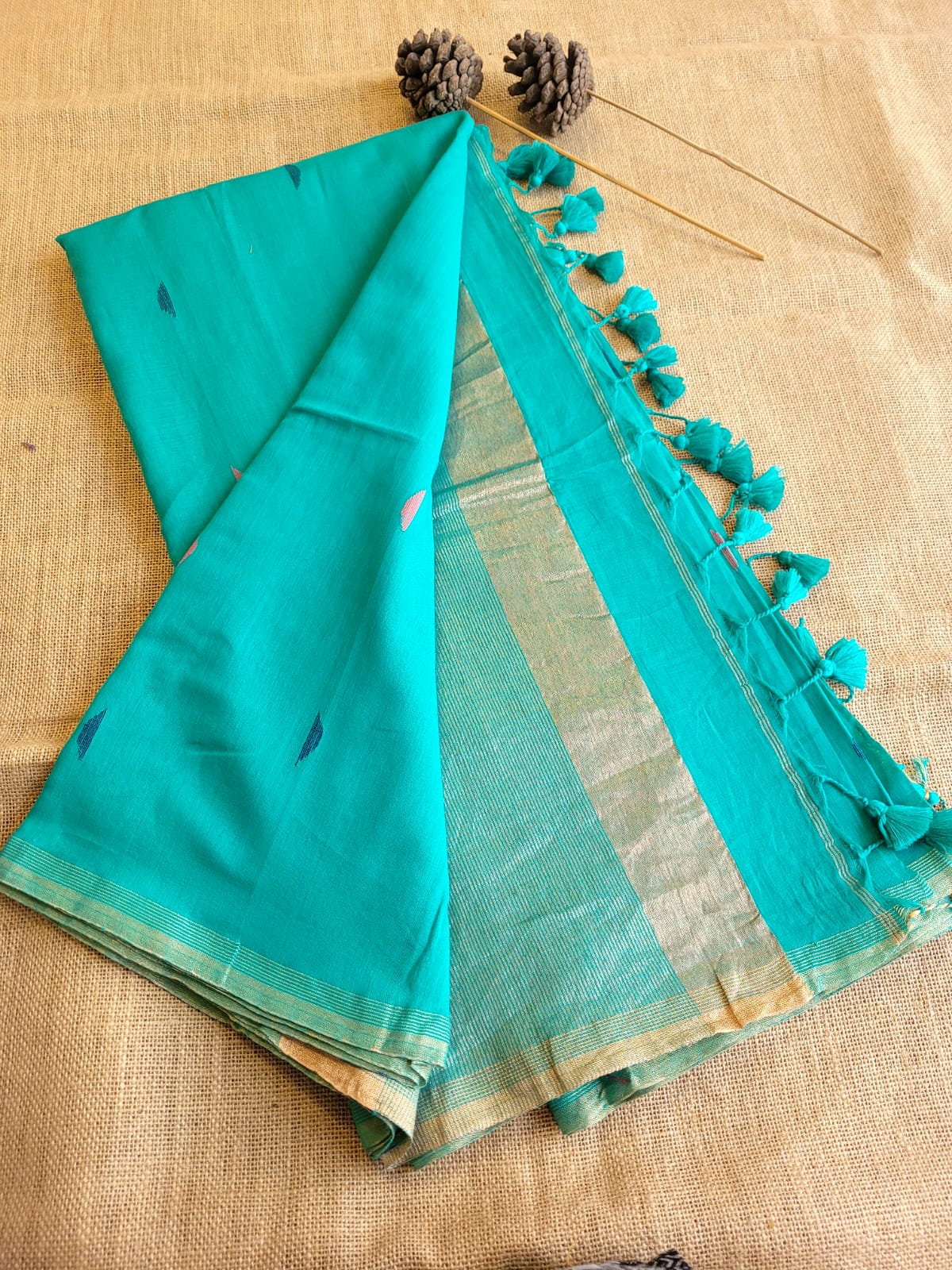 Blue Meet Mul Saree