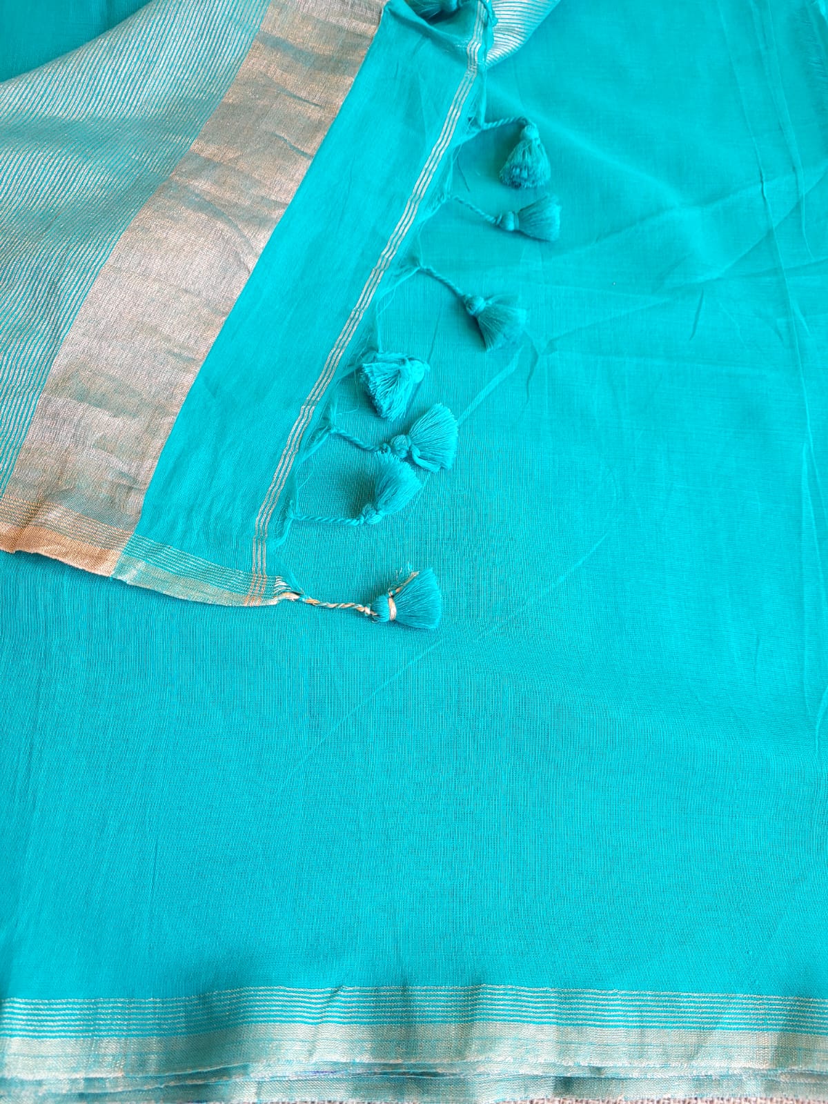 Blue Meet Mul Saree