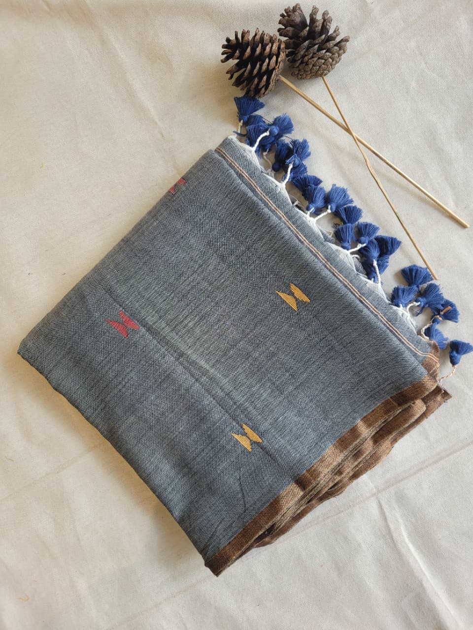 Grey Mira Mul Saree