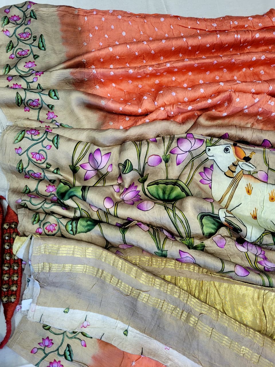 Amber Bandhani Modal Silk Saree