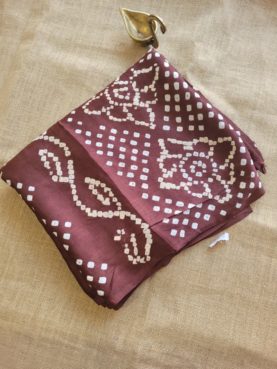 Coffee Bandhani Gajji Silk Saree