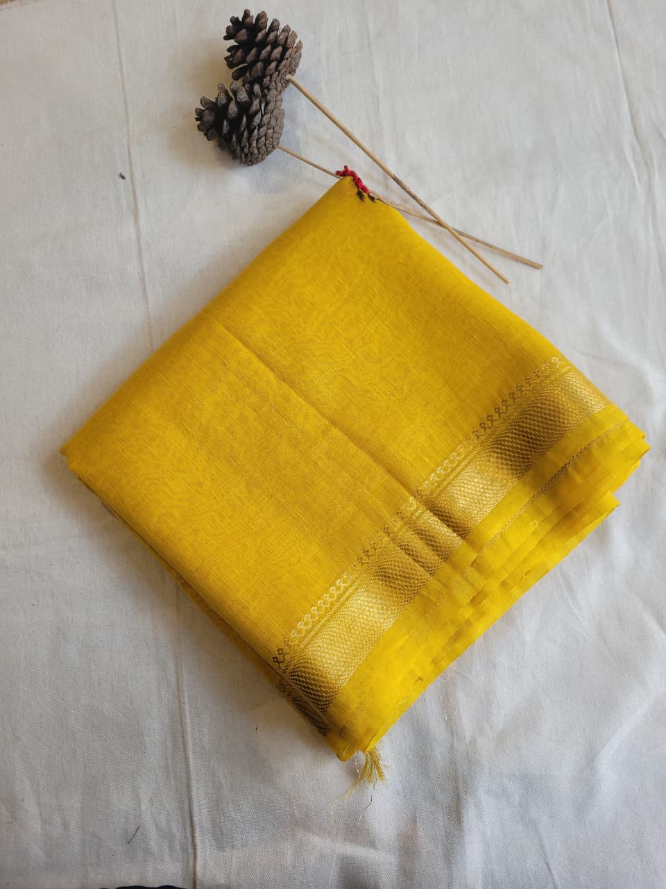 Yellow Milan Linen Saree