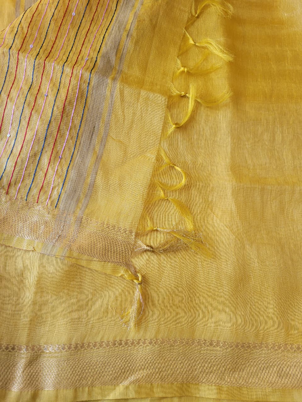 Yellow Milan Linen Saree