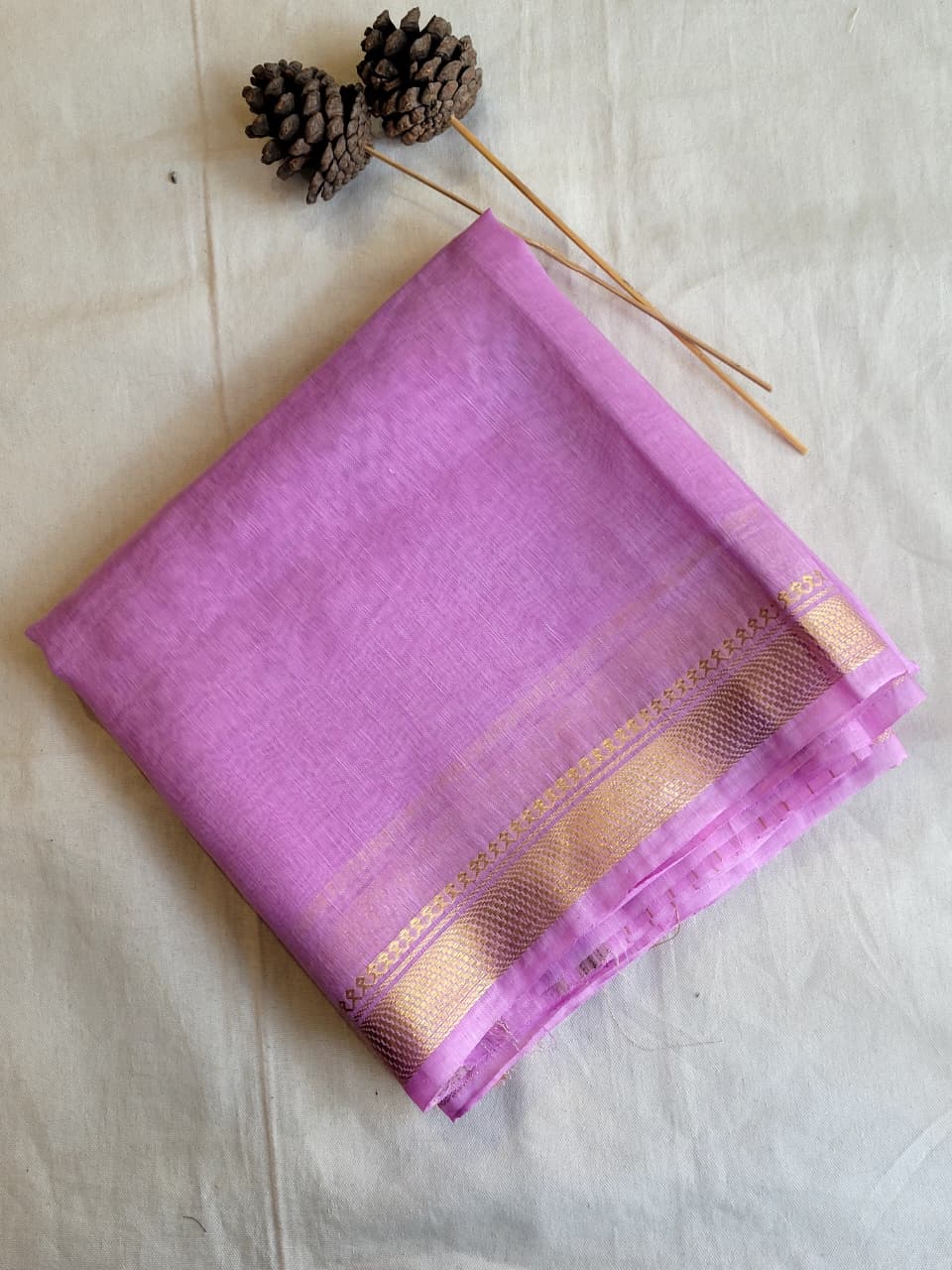 Lavender Milan Linen Saree