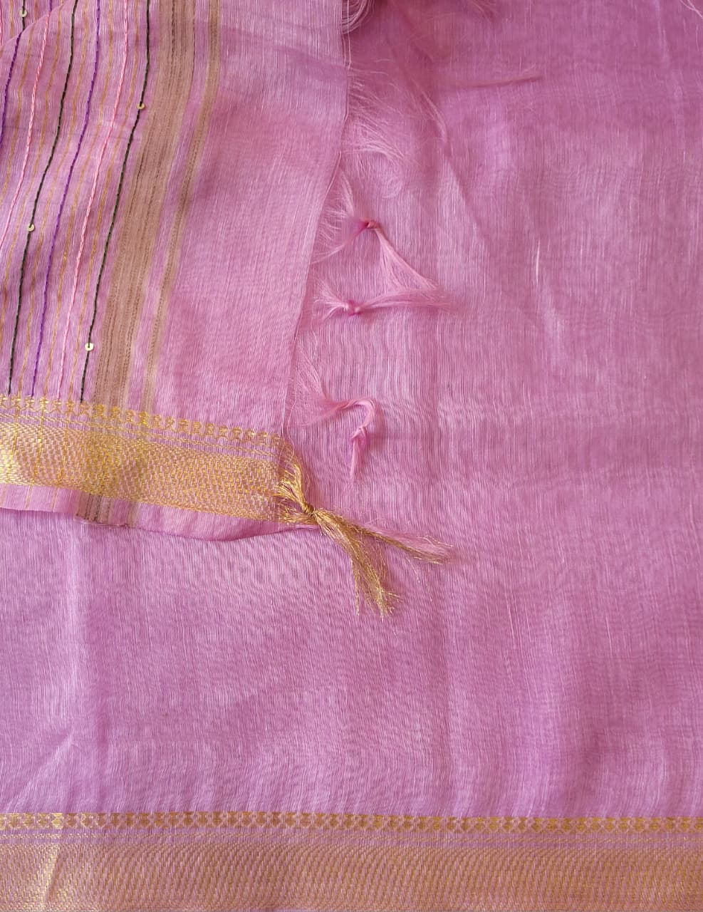 Lavender Milan Linen Saree
